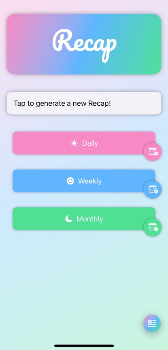 Recap app screenshot